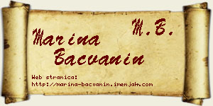 Marina Bačvanin vizit kartica
